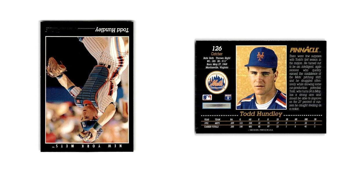 Todd Hundley 1993 Pinnacle #126 New York Mets Baseball Card NM