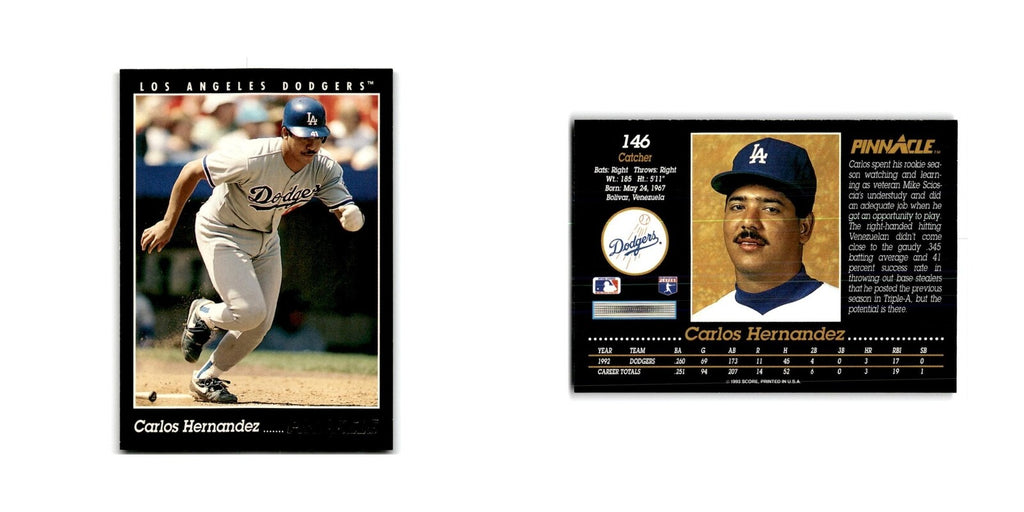 Carlos Hernandez 1993 Pinnacle #146 Los Angeles Dodgers Baseball Card NM