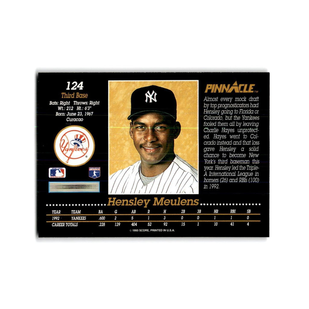 Hensley Meulens 1993 Pinnacle #124 New York Yankees Baseball Card NM