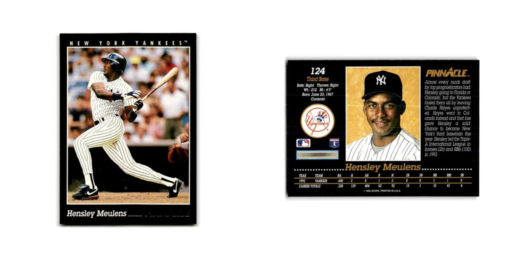 Hensley Meulens 1993 Pinnacle #124 New York Yankees Baseball Card NM