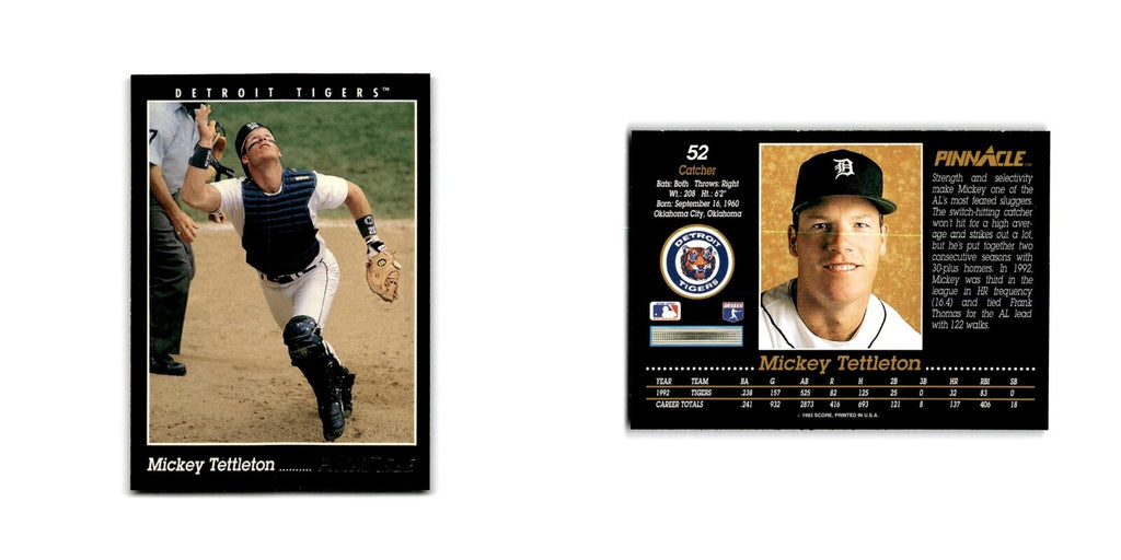 Mickey Tettleton 1993 Pinnacle #52 Detroit Tigers Baseball Card NM