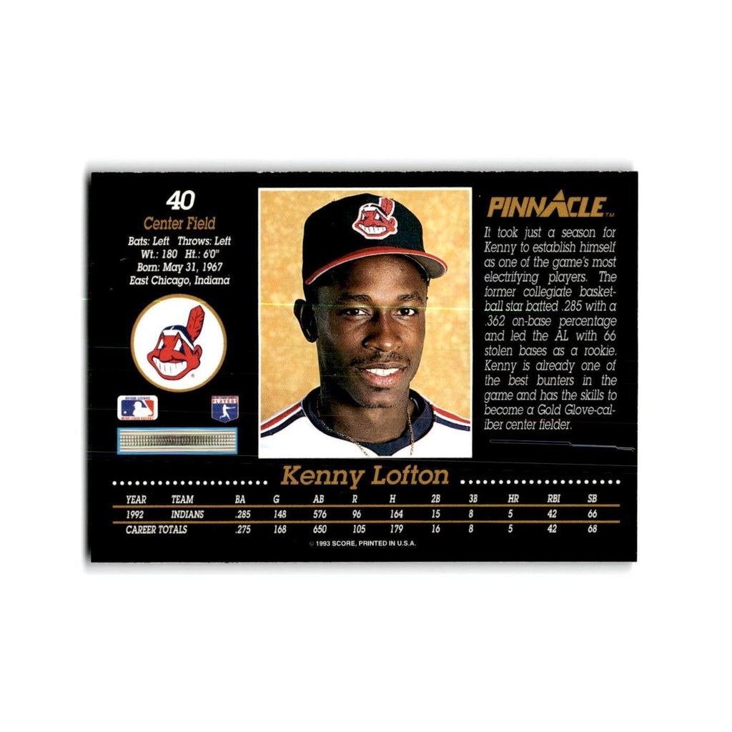 Kenny Lofton 1993 Pinnacle #40 Cleveland Indians Baseball Card NM