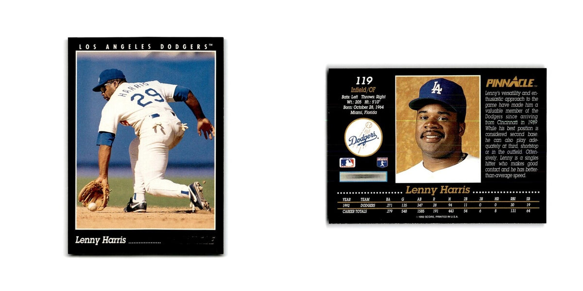 Lenny Harris 1993 Pinnacle #119 Los Angeles Dodgers Baseball Card NM