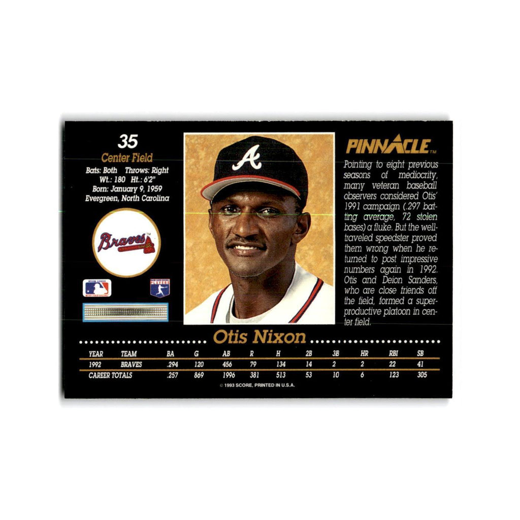 Otis Nixon 1993 Pinnacle #35 Atlanta Braves Baseball Card NM