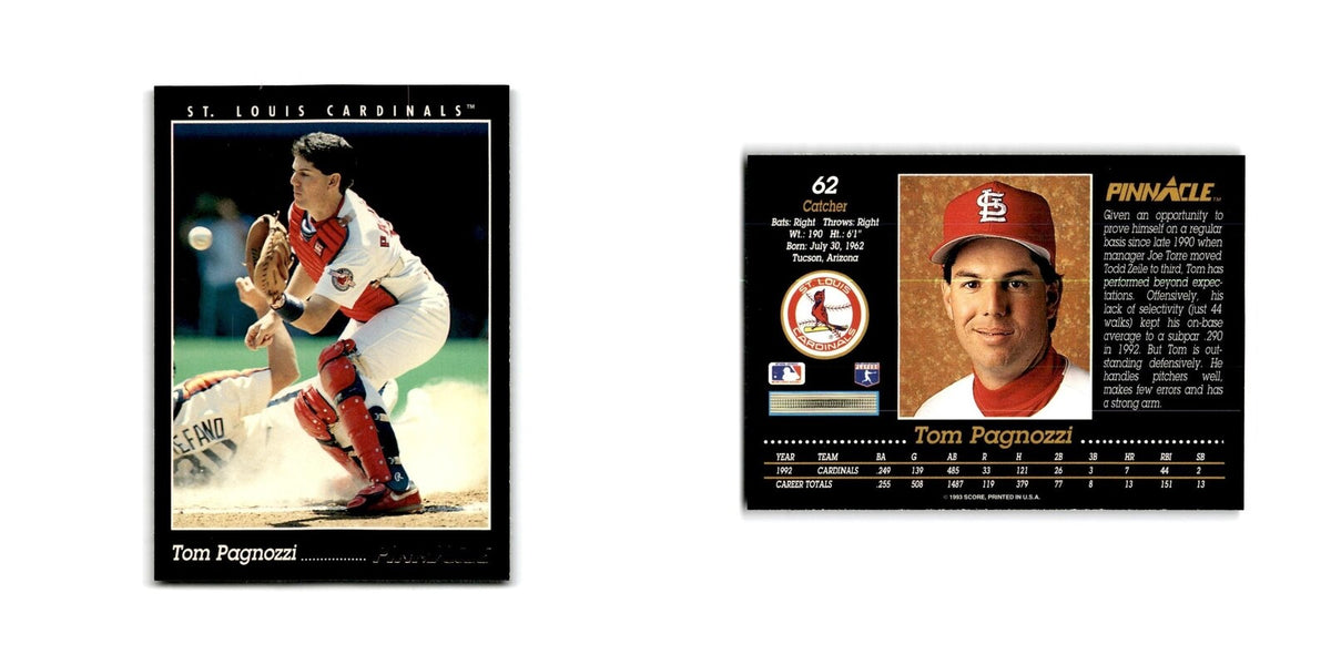Tom Pagnozzi 1993 Pinnacle #62 St. Louis Cardinals Baseball Card NM