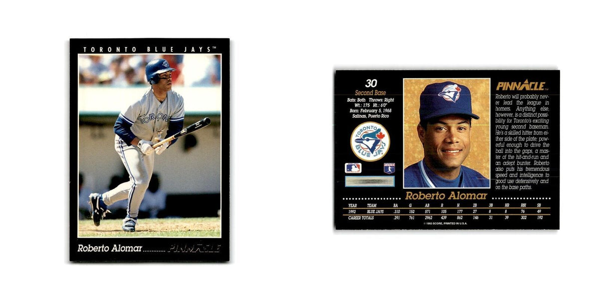 Roberto Alomar 1993 Pinnacle #30 Toronto Blue Jays Baseball Card NM