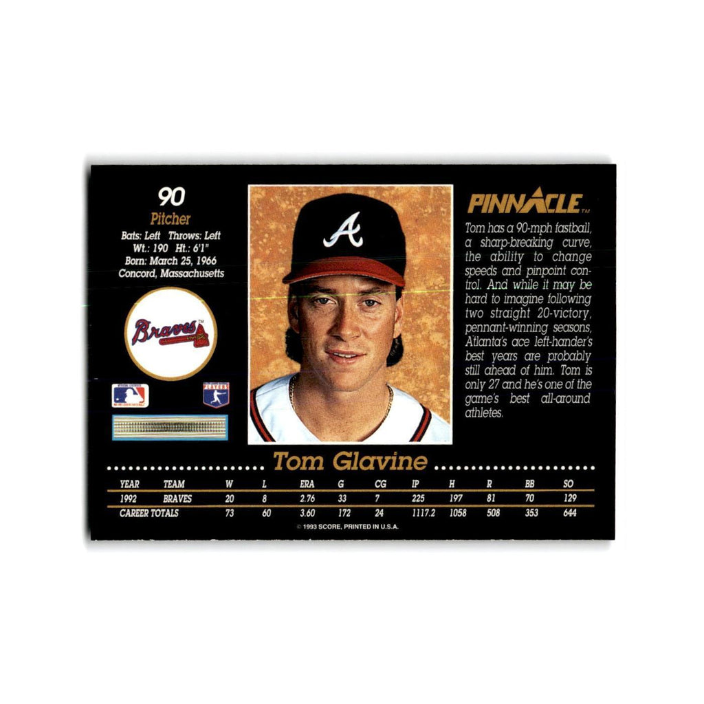 Tom Glavine 1993 Pinnacle #90 Atlanta Braves Baseball Card NM