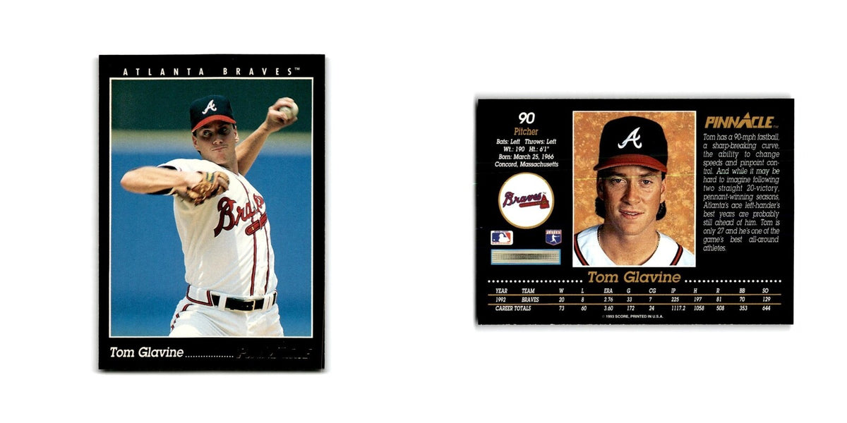 Tom Glavine 1993 Pinnacle #90 Atlanta Braves Baseball Card NM