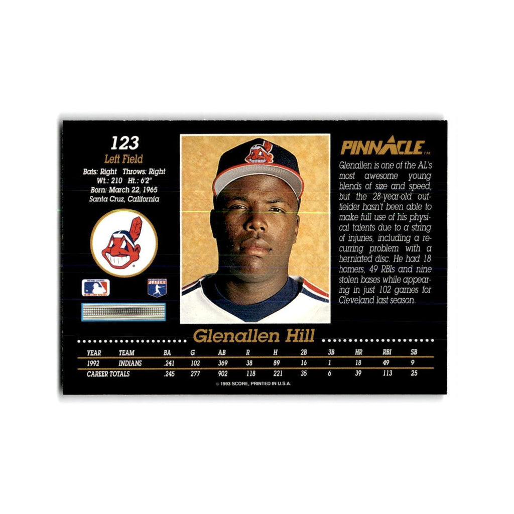 Glenallen Hill 1993 Pinnacle #123 Cleveland Indians Baseball Card NM