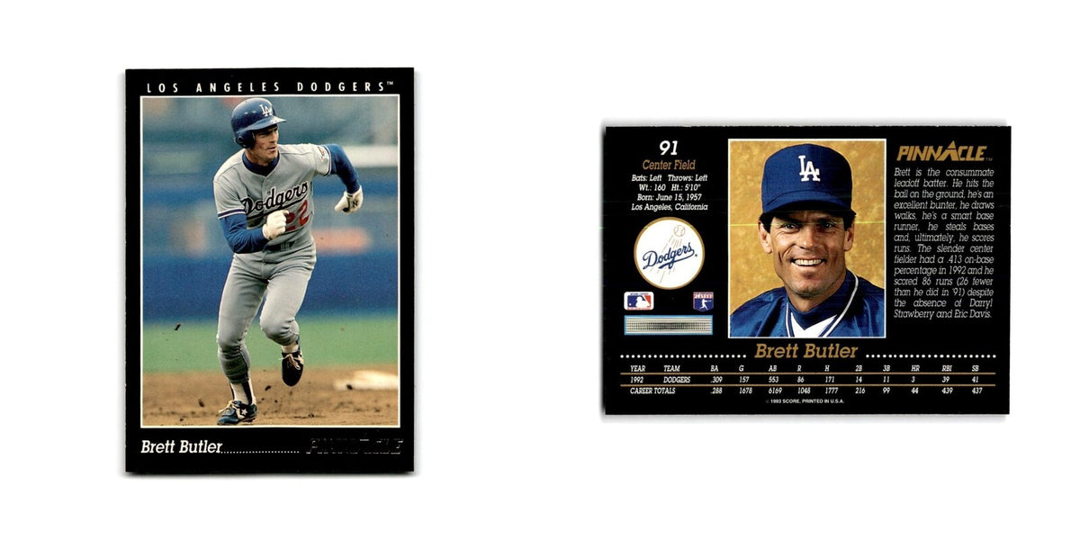 Brett Butler 1993 Pinnacle #91 Los Angeles Dodgers Baseball Card NM