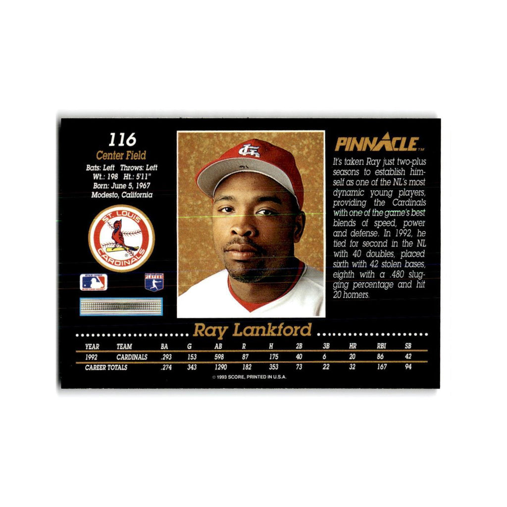 Ray Lankford 1993 Pinnacle #116 St. Louis Cardinals Baseball Card NM