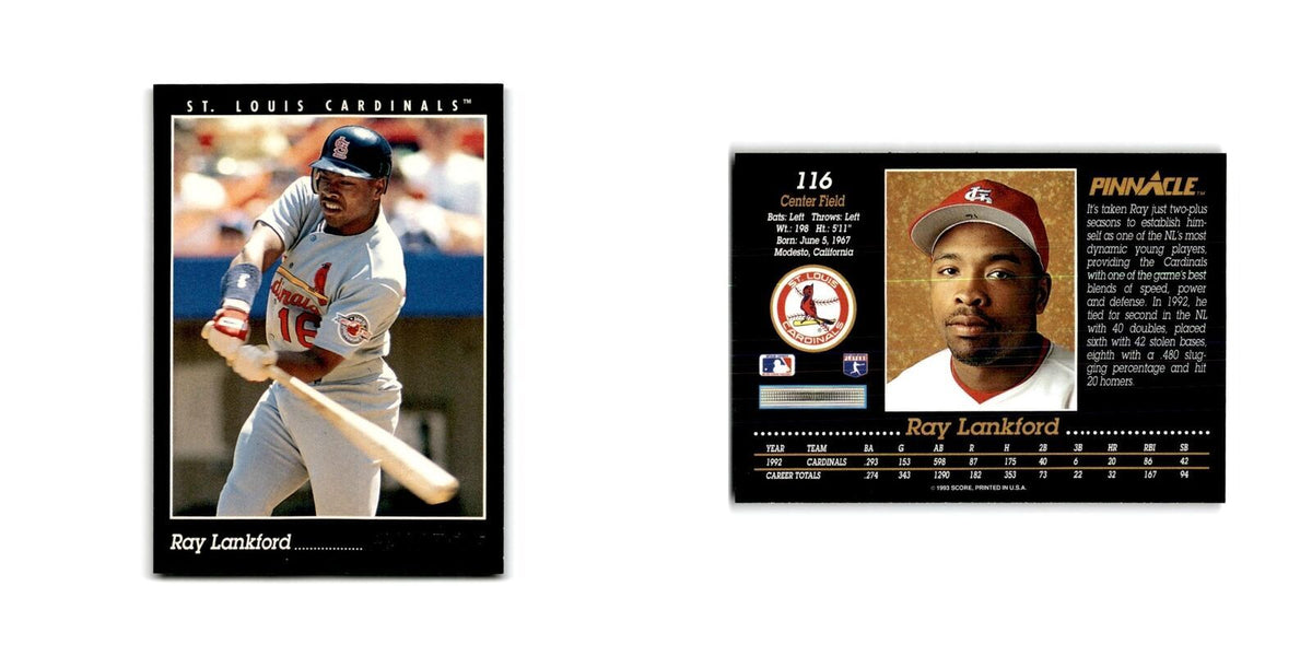 Ray Lankford 1993 Pinnacle #116 St. Louis Cardinals Baseball Card NM