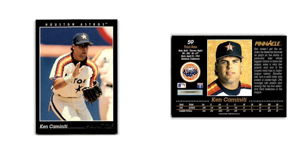 Ken Caminiti 1993 Pinnacle #59 Houston Astros Baseball Card NM