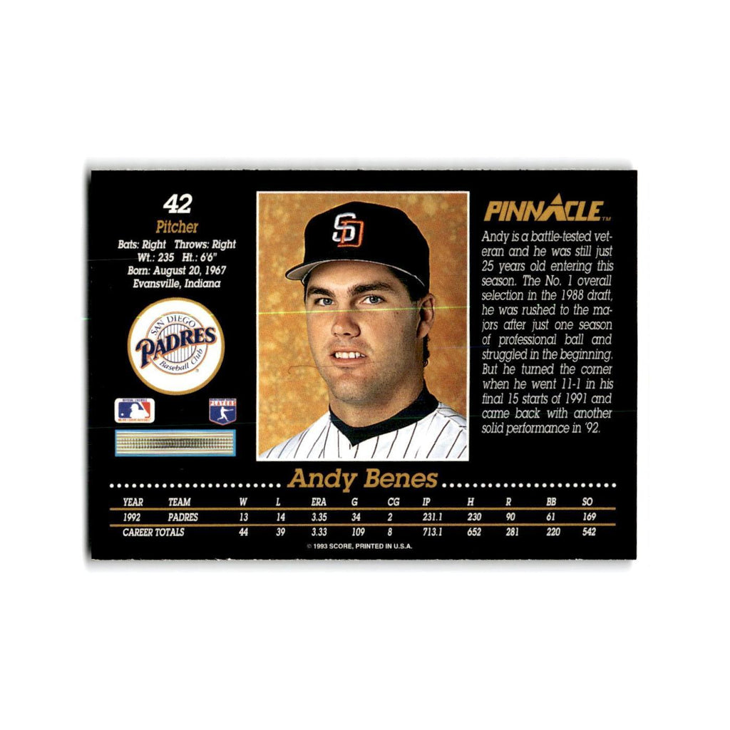 Andy Benes 1993 Pinnacle #42 San Diego Padres Baseball Card NM