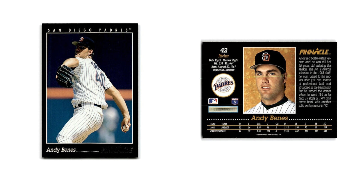 Andy Benes 1993 Pinnacle #42 San Diego Padres Baseball Card NM