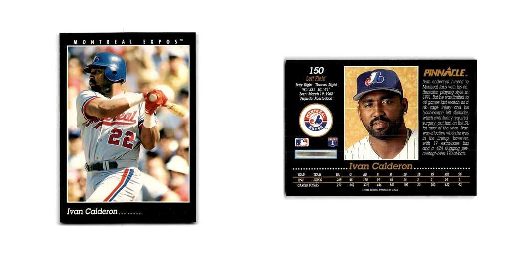 Ivan Calderon 1993 Pinnacle #150 Montreal Expos Baseball Card NM