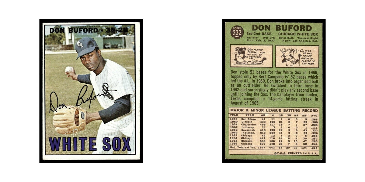 1967 Topps Baseball Card Don Buford White Sox #232