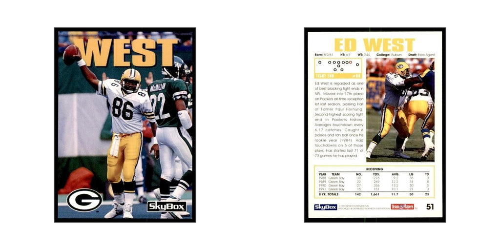 1992 SkyBox Ed West Football Cards #51