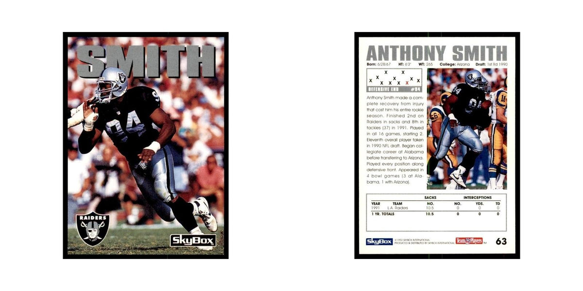 1992 SkyBox Anthony Smith Football Cards #63
