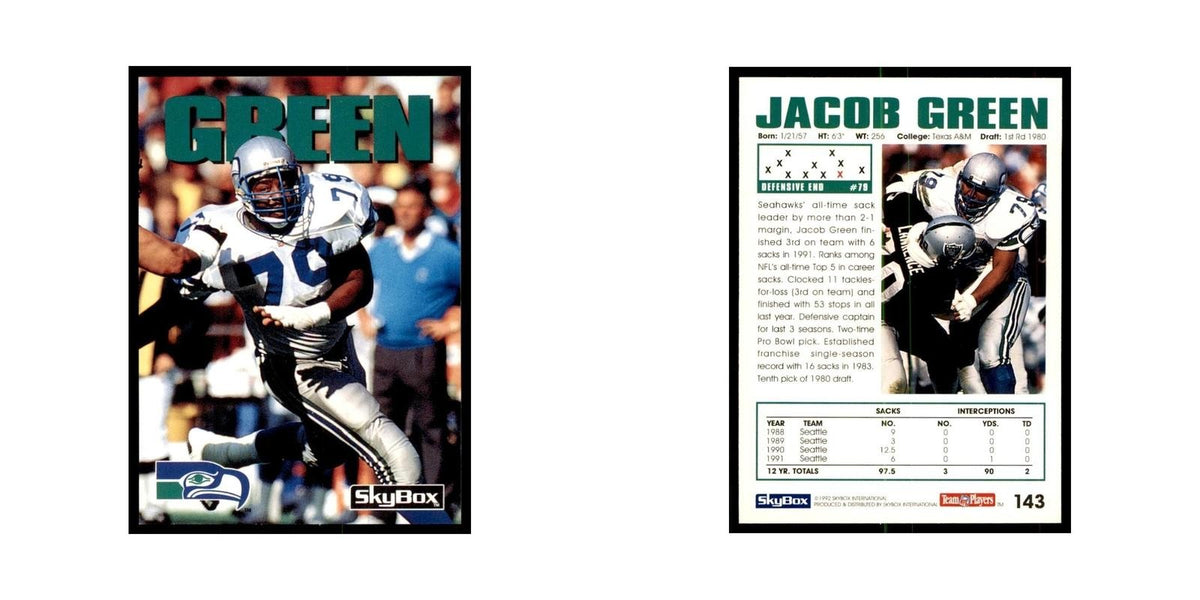 1992 SkyBox Jacob Green Football Cards #143