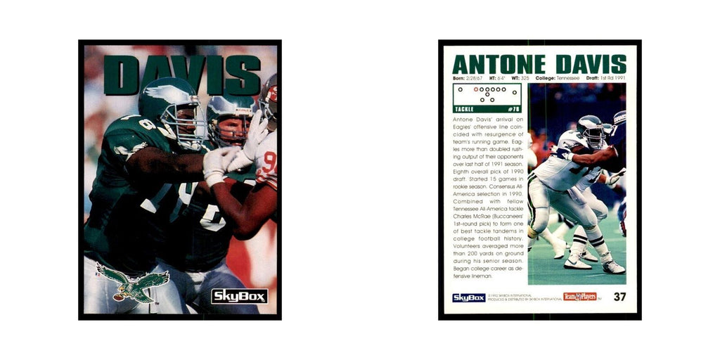 1992 SkyBox Antone Davis Football Cards #37