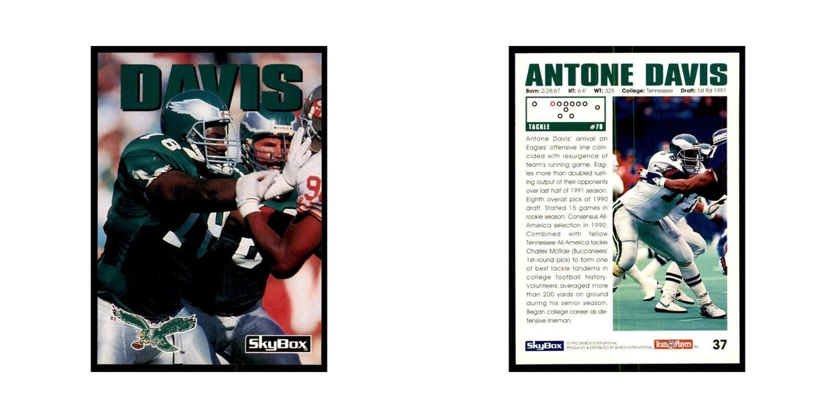 1992 SkyBox Antone Davis Football Cards #37