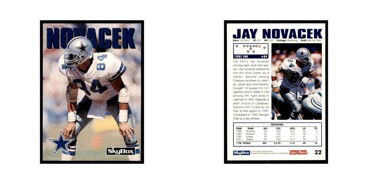 1992 SkyBox Jay Novacek Football Cards #22