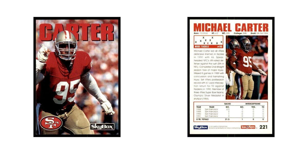 1992 SkyBox Michael Carter Football Cards #221
