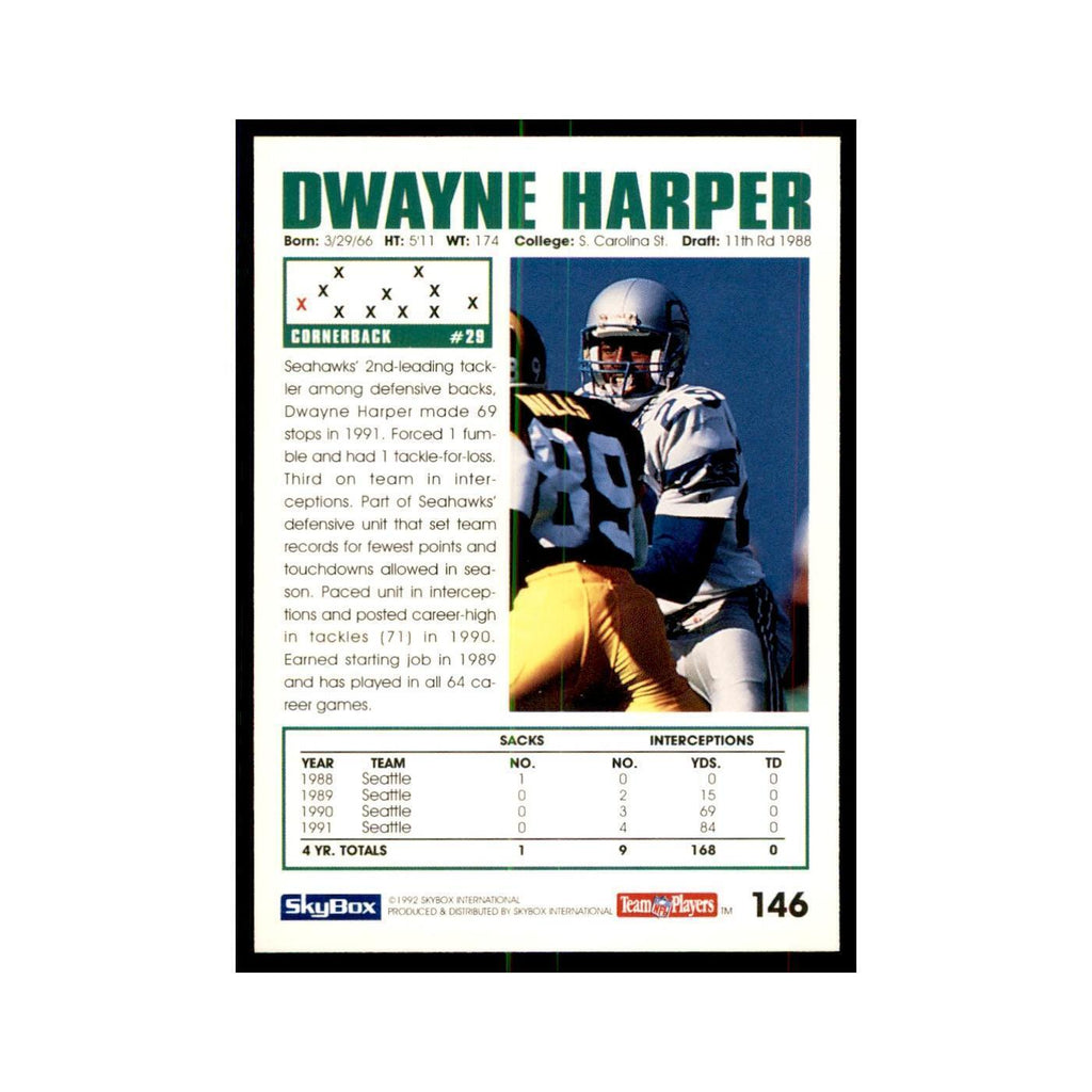 1992 SkyBox Dwayne Harper Football Cards #146