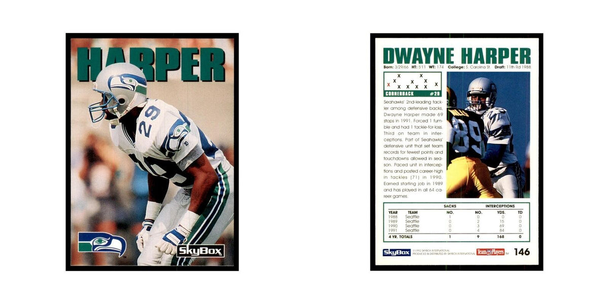 1992 SkyBox Dwayne Harper Football Cards #146