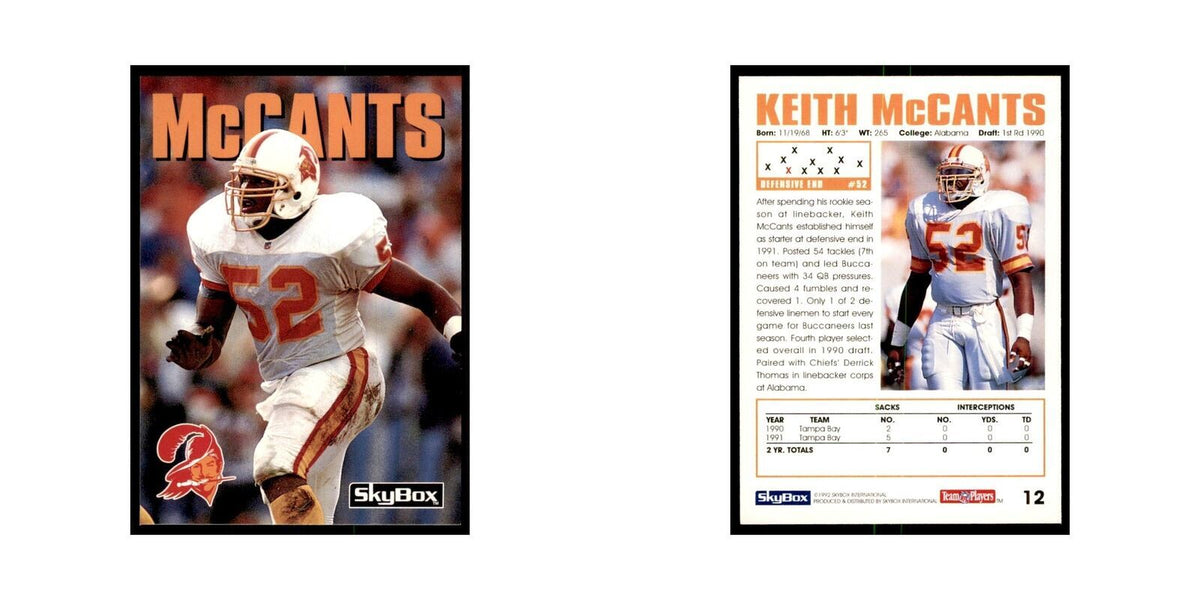 1992 SkyBox Keith McCants Football Cards #12