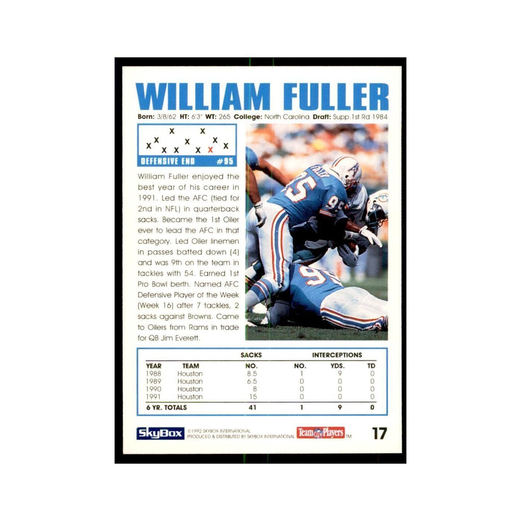 1992 SkyBox William Fuller Football Cards #17