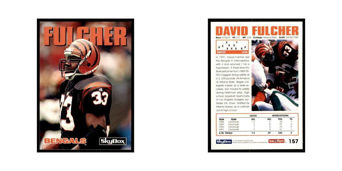 1992 SkyBox David Fulcher Football Cards #157