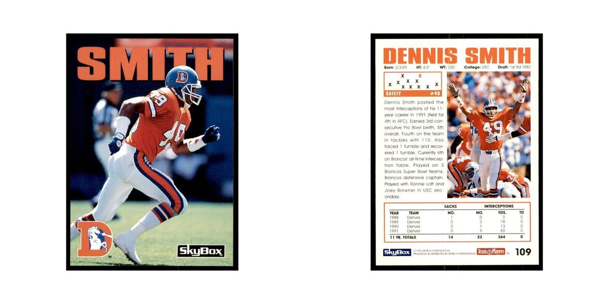 1992 SkyBox Dennis Smith Football Cards #109