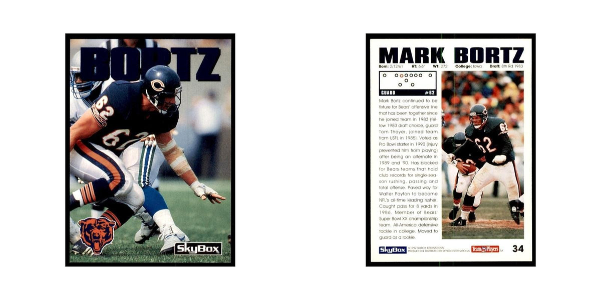 1992 SkyBox Mark Bortz Football Cards #34