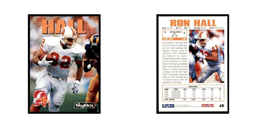 1992 SkyBox Ron Hall Football Cards #49