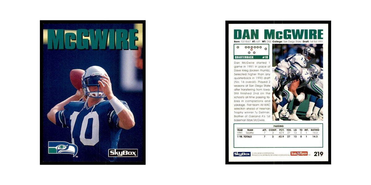 1992 SkyBox Dan McGwire Football Cards #219
