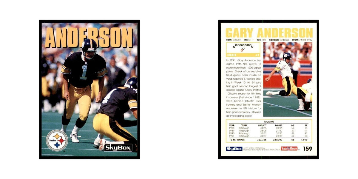 1992 SkyBox Gary Anderson Football Cards #159