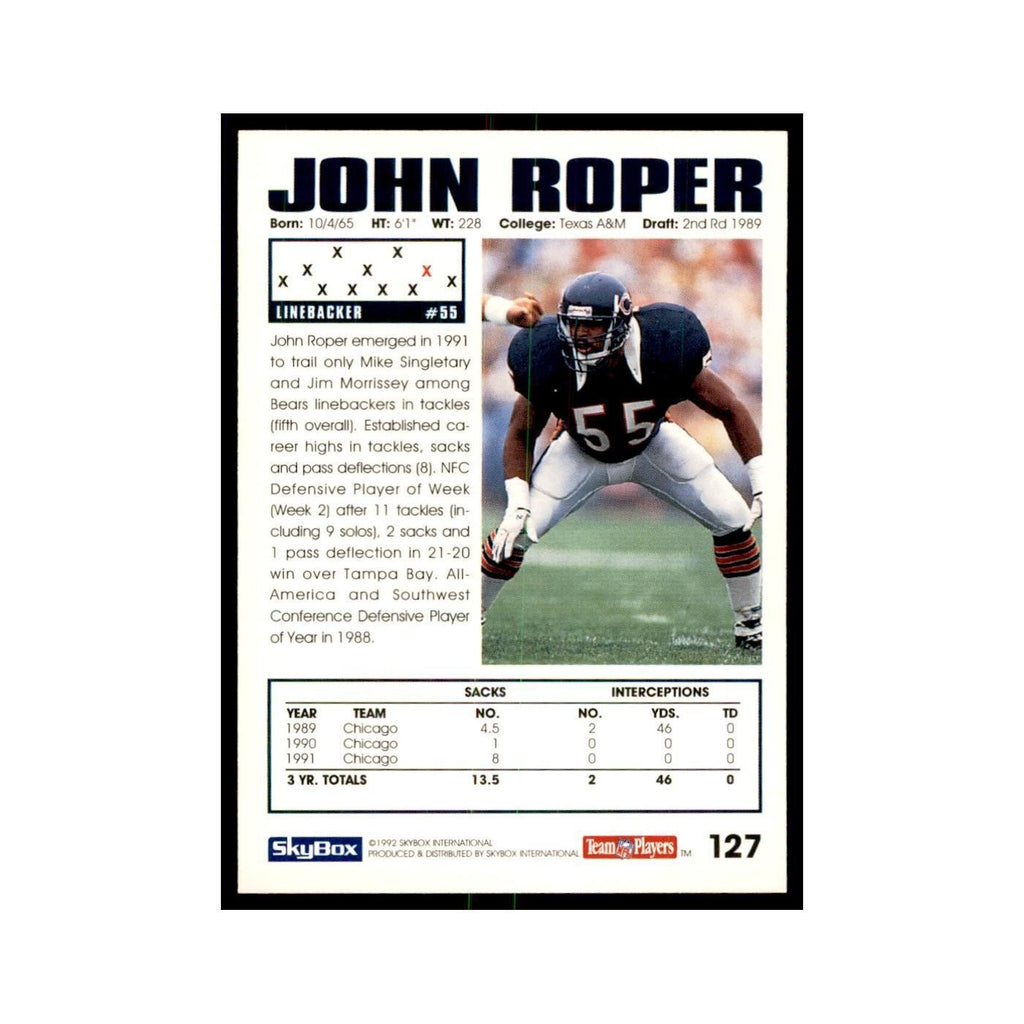 1992 SkyBox John Roper Football Cards #127