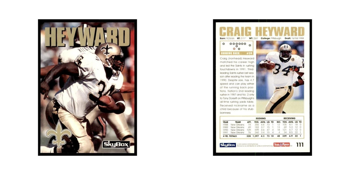 1992 SkyBox Craig Heyward Football Cards #111