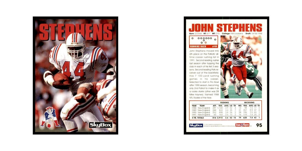 1992 SkyBox John Stephens Football Cards #95