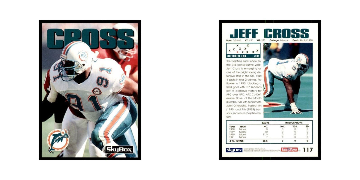 1992 SkyBox Jeff Cross Football Cards #117