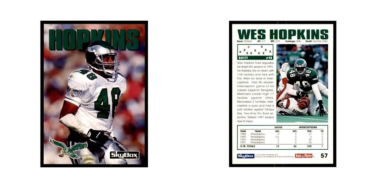 1992 SkyBox Wes Hopkins Football Cards #57