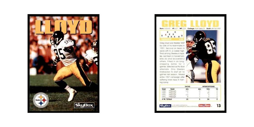 1992 SkyBox Greg Lloyd Football Cards #13