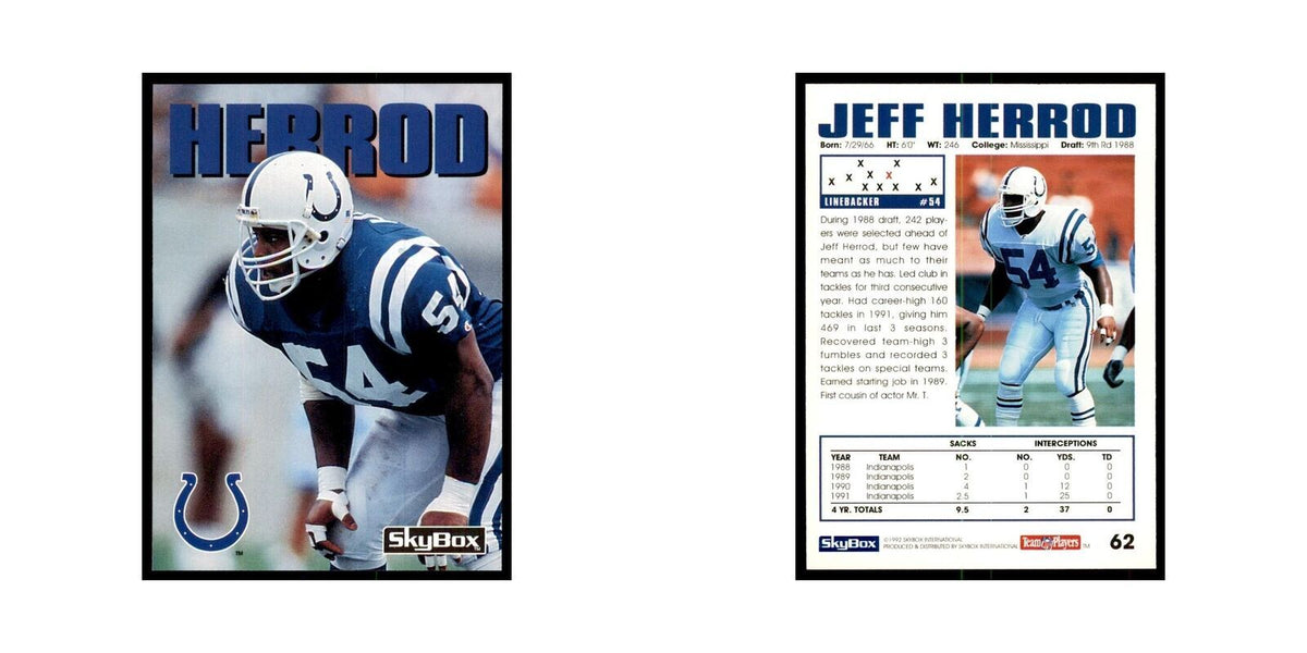 1992 SkyBox Jeff Herrod Football Cards #62