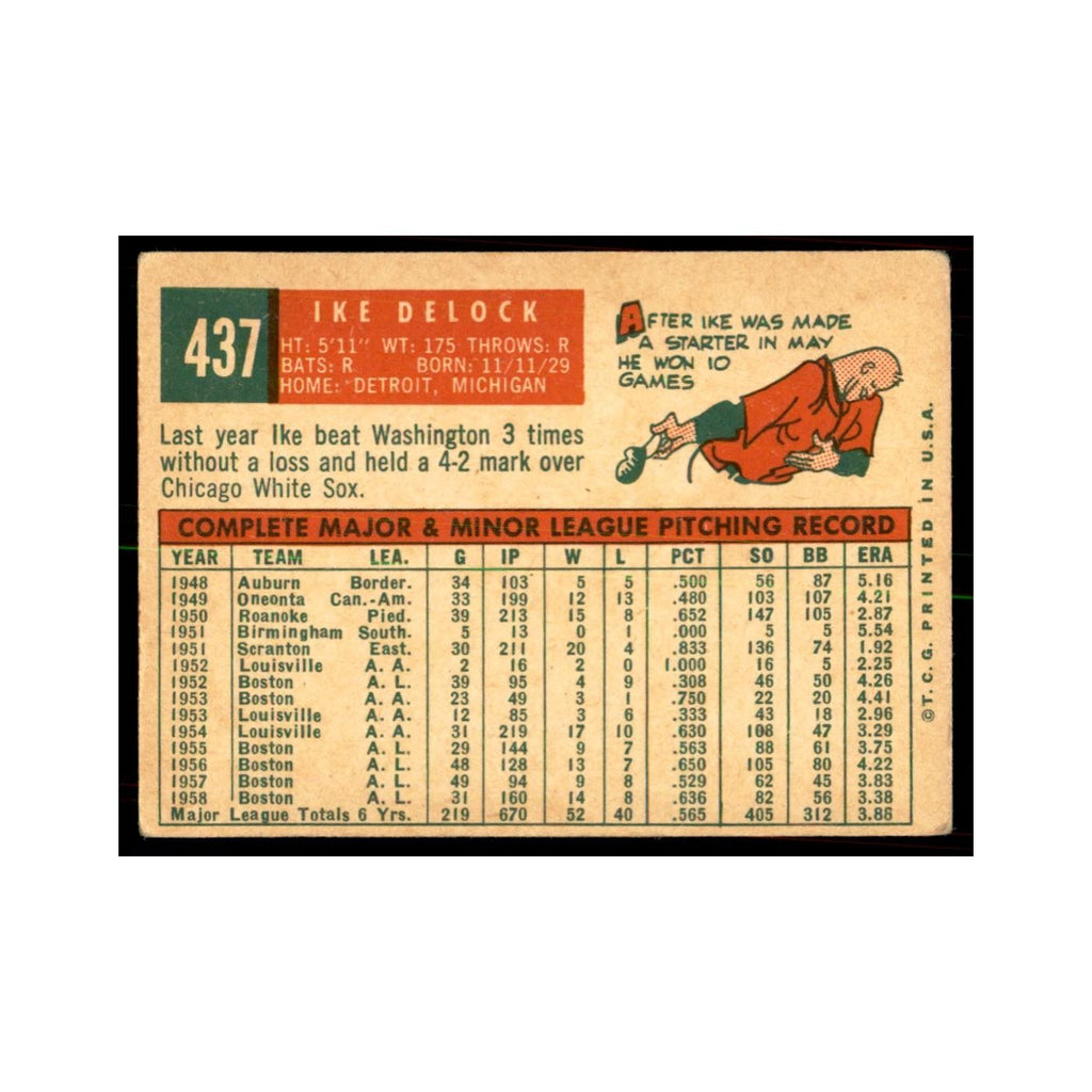 1959 Topps Ike Delock Baseball Cards #437