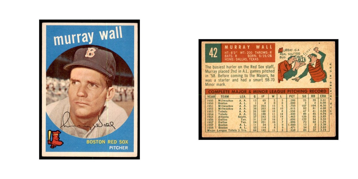 1959 Topps Murray Wall Baseball Cards #42