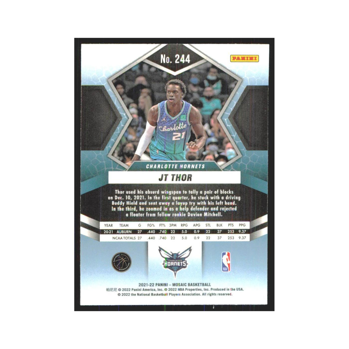 2021 Panini Mosaic JT Thor RC Hornets #244