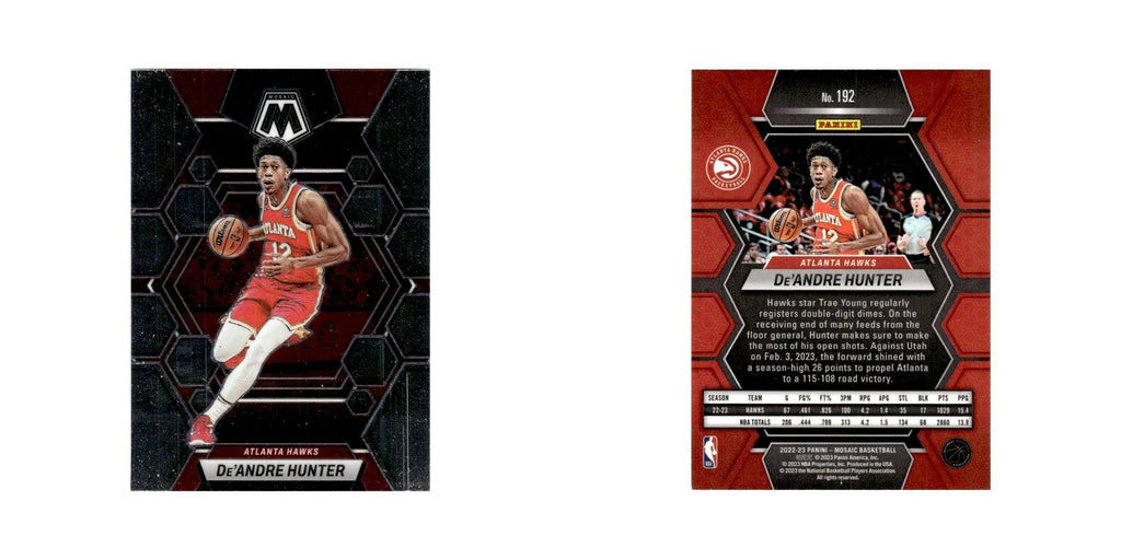 De'Andre Hunter 2022 Panini Mosaic #192 Atlanta Hawks Basketball Card NM
