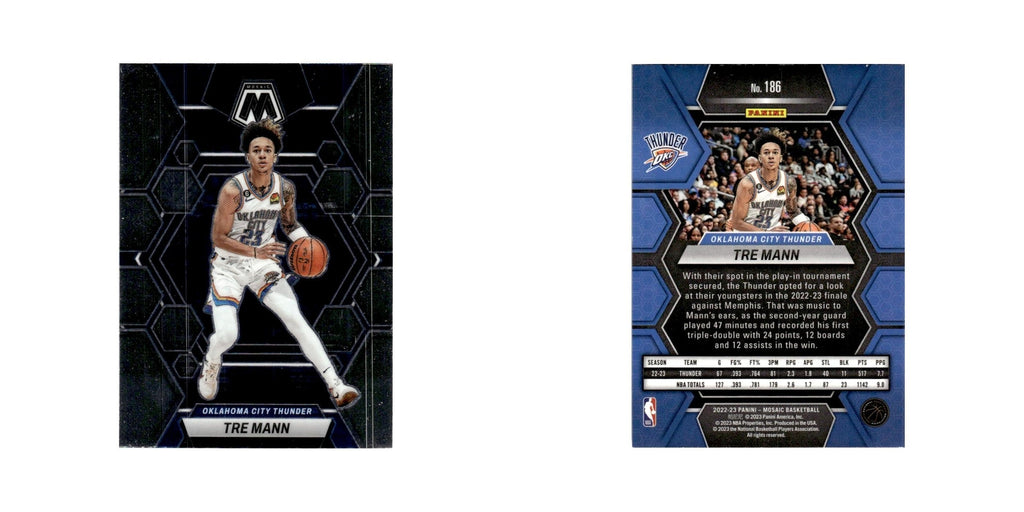 Tre Mann 2022 Panini Mosaic #186 Oklahoma City Thunder Basketball Card NM